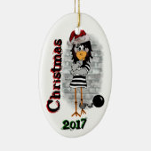 Jailbird-Weihnachtsverzierung Keramikornament (Rechts)