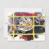 JAILHOUSE THEMA INVITATION HOST A POKIE PARTY EINLADUNG (Vorderseite)