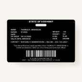 Jailor-ID der Foto-Gesellschaft für Korrektionsref Ausweis (Rückseite)