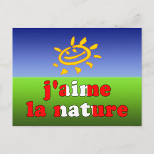 J'aime La Nature I Liebe Natur in Kanadisch Postkarte