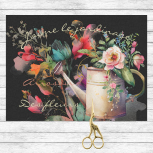 J'aime Le Jardinage Französisch Floral und Wasser  Seidenpapier