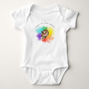 "J'aime mes deux mamans" niedliche Katzenregenboge Baby Strampler