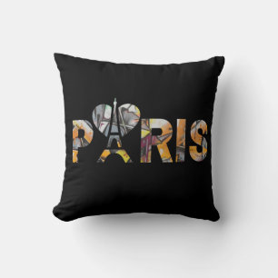 J'aime Paris avec un décor urbain bien coloré. Kissen