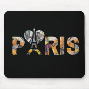 J'aime Paris avec un décor urbain bien coloré Mousepad