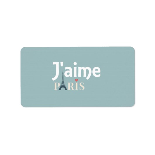 J'aime Paris Labels Adressaufkleber (Vorne)