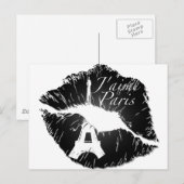 J'aime Paris Lips Postkarte (Vorne/Hinten)