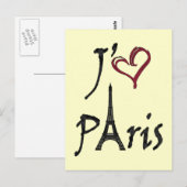 j'aime Paris Postkarte (Vorne/Hinten)