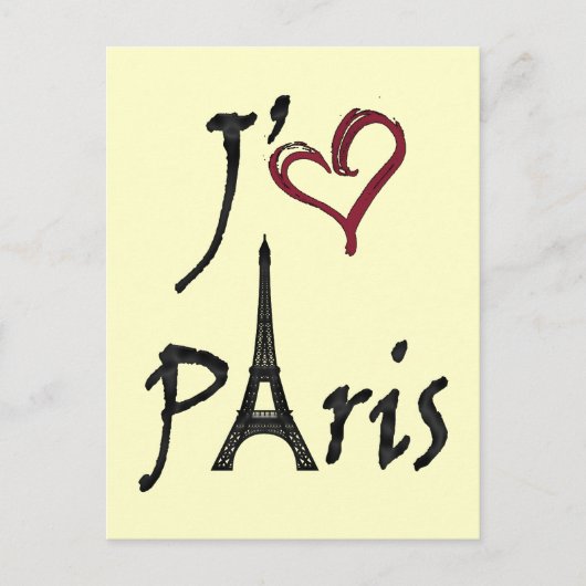 j'aime Paris Postkarte (Vorderseite)