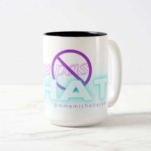 Jaime pas Chat Französischer Ausdruckskatze lustig Zweifarbige Tasse (VorderseiteRechts)