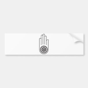 Jain Symbol von Ahimsa (Hand der Nicht-Gewalt) Autoaufkleber