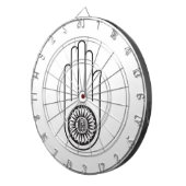 Jain Symbol von Ahimsa (Hand der Nicht-Gewalt) Dartscheibe (Vorderseite rechts)
