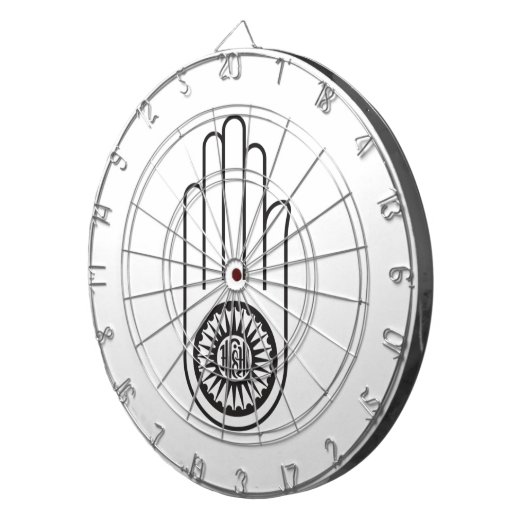 Jain Symbol von Ahimsa (Hand der Nicht-Gewalt) Dartscheibe (Vorderseite rechts)