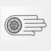 Jain Symbol von Ahimsa (Hand der Nicht-Gewalt) Fleecedecke (Vorderseite (Horizontal))