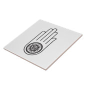 Jain Symbol von Ahimsa (Hand der Nicht-Gewalt) Fliese (Seite)