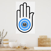 Jainism Symbol Hand und Rad Reading Ahimsa Poster (Küche)