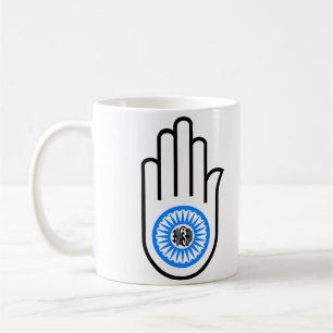 Jainismus-Symbol-Hand und Rad lesenAhimsa Kaffeetasse