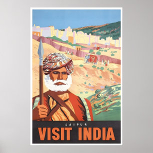 Jaipur-Druck Indien Reiseplakat Indische KunstA Poster