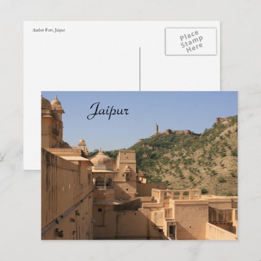 Jaipur Fort Postkarte (Vorne/Hinten)