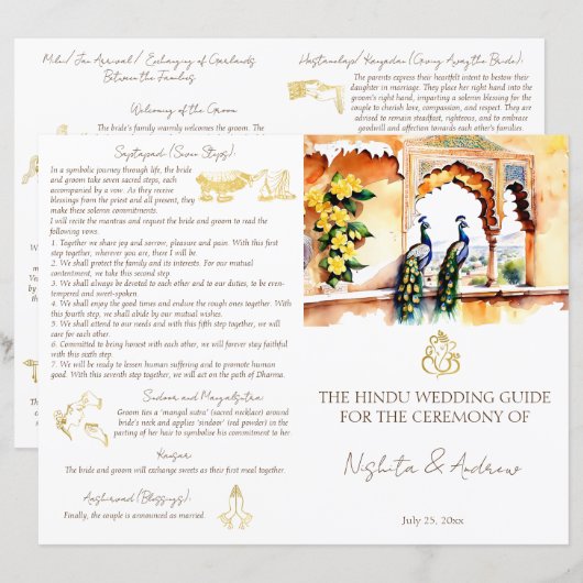 Jaipur-Friedensprogramm für indische Hochzeitsritu (Vorne/Hinten)