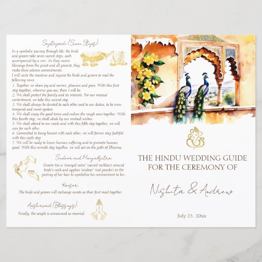 Jaipur-Friedensprogramm für indische Hochzeitsritu (Vorderseite)