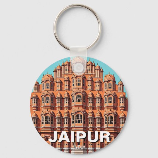 Jaipur Hawa Mahal Souvenir Schlüsselanhänger (Vorderseite)
