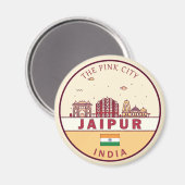 Jaipur India City Skyline Emblem Magnet (Vorderseite/Rückseite)