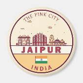 Jaipur India City Skyline Emblem Magnet (Vorne)