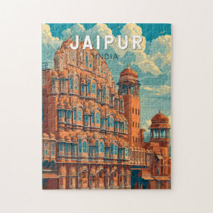 Jaipur India Illustration Travel Art Vintag Puzzle