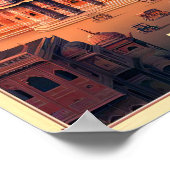 Jaipur India - Stadt Palaces Vintage Travel Poster (Ecke)