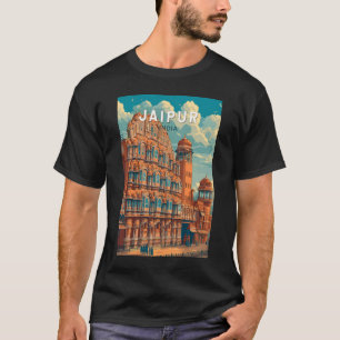 Jaipur Indien Illustration Reise Kunst Vintage T-Shirt