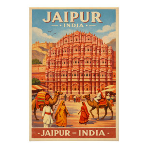 Jaipur, Indien, im klassischen Retro-Stil Poster