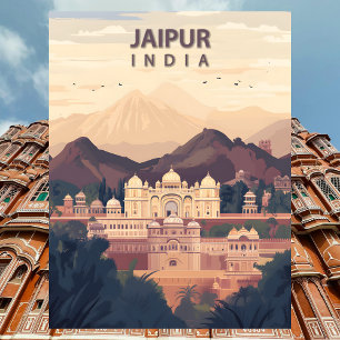 Jaipur Indien Reise Pink City Hawa Mahal Postkarte