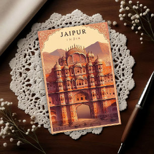 Jaipur Indien - Stadt der Paläste Vintage Reise Postkarte
