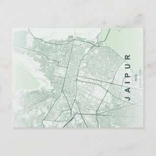 Jaipur Indien Stadtplan Minimales Design Postkarte