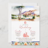 Jaipur Palast Aquarell Indische Hochzeitsvorlage Einladung (Vorderseite)