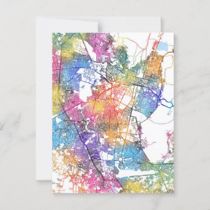 Jaipur Rajasthan City Map Postkarte