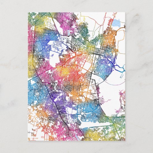 Jaipur Rajasthan City Map Postkarte (Vorderseite)