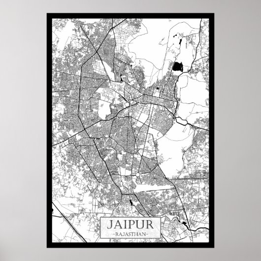 Jaipur Rajasthan Karte Poster (Vorne)