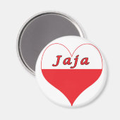 Jaja Polnisches Herz Magnet (Vorderseite/Rückseite)
