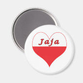 Jaja Polnisches Herz Magnet (Vorderseite/Rückseite)