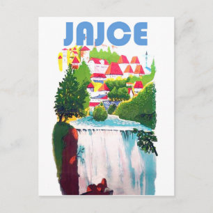 Jajce, Wasserfälle Bosnien, Jugoslawien, vintage Postkarte