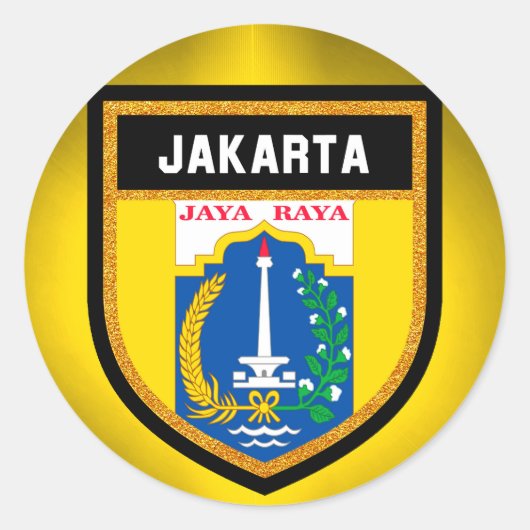 Jakarta Flag Runder Aufkleber (Vorderseite)