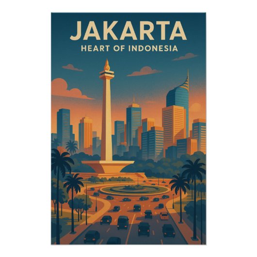JAKARTA – Herz Indonesiens’. Poster (Vorderseite)