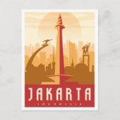 Jakarta Indonesia Art Vintage Reise Postkarte (Vorderseite)