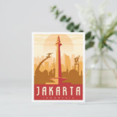 Jakarta Indonesia Art Vintage Reise Postkarte (Stehend Vorderseite)