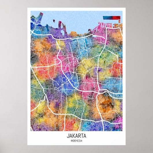 Jakarta Indonesia City Map Poster (Vorne)