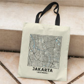 Jakarta, Indonesia, City Map Tote Bag Tragetasche