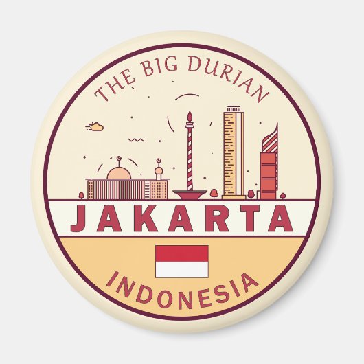 Jakarta Indonesia City Skyline Emblem Magnet (Vorne)