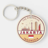 Jakarta Indonesia City Skyline Emblem Schlüsselanhänger (Vorderseite)