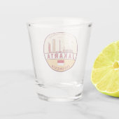 Jakarta Indonesia City Skyline Emblem Schnapsglas (Rückseite)